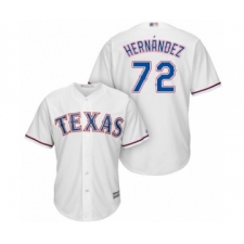 Youth Texas Rangers #72 Jonathan Hernandez Authentic White Home Cool Base Baseball Player Jersey