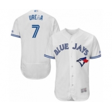 Men's Toronto Blue Jays #7 Richard Urena White Home Flex Base Authentic Collection Baseball Player Jersey