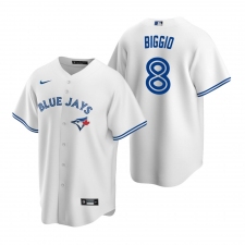 Men's Nike Toronto Blue Jays #8 Cavan Biggio White Home Stitched Baseball Jersey