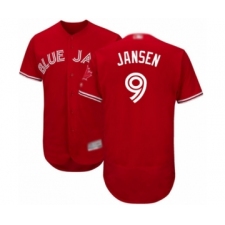 Men's Toronto Blue Jays #9 Danny Jansen Scarlet Alternate Flex Base Authentic Collection Alternate Baseball Player Jersey