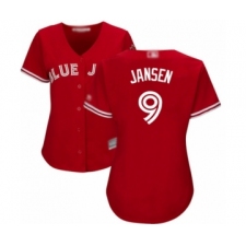 Women's Toronto Blue Jays #9 Danny Jansen Authentic Scarlet Alternate Baseball Player Jersey