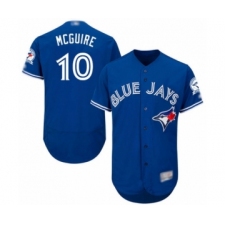 Men's Toronto Blue Jays #10 Reese McGuire Blue Alternate Flex Base Authentic Collection Baseball Player Jersey