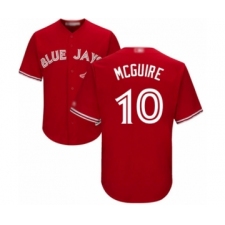 Youth Toronto Blue Jays #10 Reese McGuire Authentic Scarlet Alternate Baseball Player Jersey