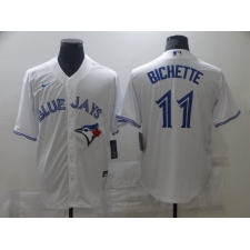 Men's Nike Toronto Blue Jays #11 Bo Bichette White Royal Alternate Stitched Baseball Jersey