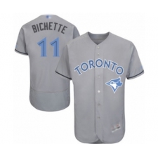 Men's Toronto Blue Jays #11 Bo Bichette Authentic Gray 2016 Father's Day Fashion Flex Base Baseball Player Jersey