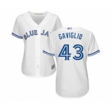 Women's Toronto Blue Jays #43 Sam Gaviglio Authentic White Home Baseball Player Jersey