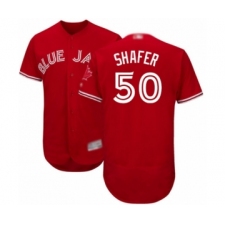 Men's Toronto Blue Jays #50 Justin Shafer Scarlet Alternate Flex Base Authentic Collection Alternate Baseball Player Jersey