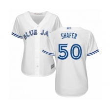 Women's Toronto Blue Jays #50 Justin Shafer Authentic White Home Baseball Player Jersey