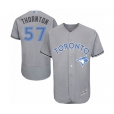 Men's Toronto Blue Jays #57 Trent Thornton Authentic Gray 2016 Father's Day Fashion Flex Base Baseball Player Jersey