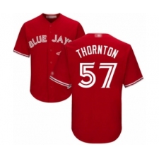 Youth Toronto Blue Jays #57 Trent Thornton Authentic Scarlet Alternate Baseball Player Jersey