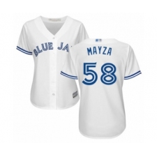 Women's Toronto Blue Jays #58 Tim Mayza Authentic White Home Baseball Player Jersey