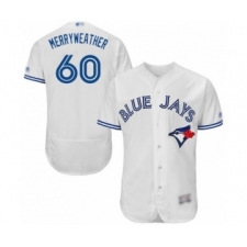 Men's Toronto Blue Jays #60 Julian Merryweather White Home Flex Base Authentic Collection Baseball Player Jersey
