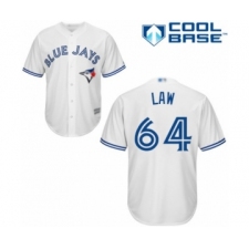 Youth Toronto Blue Jays #64 Derek Law Authentic White Home Baseball Player Jersey