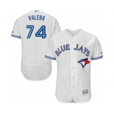 Men's Toronto Blue Jays #74 Breyvic Valera White Home Flex Base Authentic Collection Baseball Player Jersey