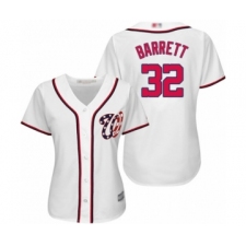 Women's Washington Nationals #32 Aaron Barrett Authentic White Home Cool Base Baseball Player Jersey