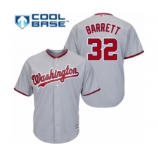 Youth Washington Nationals #32 Aaron Barrett Authentic Grey Road Cool Base Baseball Player Jersey