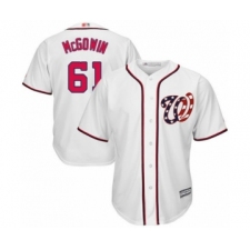 Youth Washington Nationals #61 Kyle McGowin Authentic White Home Cool Base Baseball Player Jersey