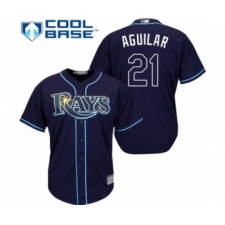 Youth Tampa Bay Rays #21 Jesus Aguilar Authentic Navy Blue Alternate Cool Base Baseball Player Jersey