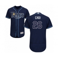 Men's Tampa Bay Rays #26 Ji-Man Choi Navy Blue Alternate Flex Base Authentic Collection Baseball Player Jersey