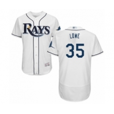 Men's Tampa Bay Rays #35 Nate Lowe Home White Home Flex Base Authentic Collection Baseball Player Jersey