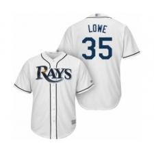 Youth Tampa Bay Rays #35 Nate Lowe Authentic White Home Cool Base Baseball Player Jersey
