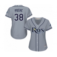 Women's Tampa Bay Rays #38 Colin Poche Authentic Grey Road Cool Base Baseball Player Jersey
