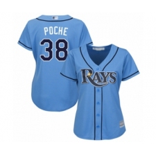 Women's Tampa Bay Rays #38 Colin Poche Authentic Light Blue Alternate 2 Cool Base Baseball Player Jersey