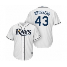 Youth Tampa Bay Rays #43 Mike Brosseau Authentic White Home Cool Base Baseball Player Jersey