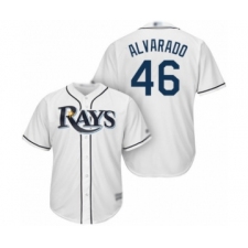 Youth Tampa Bay Rays #46 Jose Alvarado Authentic White Home Cool Base Baseball Player Jersey
