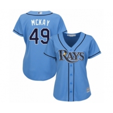 Women's Tampa Bay Rays #49 Brendan McKay Authentic Light Blue Alternate 2 Cool Base Baseball Player Jersey