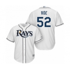 Youth Tampa Bay Rays #52 Chaz Roe Authentic White Home Cool Base Baseball Player Jersey
