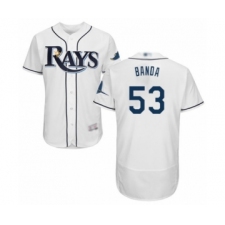 Men's Tampa Bay Rays #53 Anthony Banda Home White Home Flex Base Authentic Collection Baseball Player Jersey