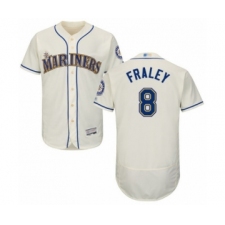 Men's Seattle Mariners #8 Jake Fraley Cream Alternate Flex Base Authentic Collection Baseball Player Jersey