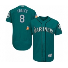 Men's Seattle Mariners #8 Jake Fraley Teal Green Alternate Flex Base Authentic Collection Baseball Player Jersey