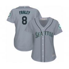 Women's Seattle Mariners #8 Jake Fraley Authentic Grey Road Cool Base Baseball Player Jersey