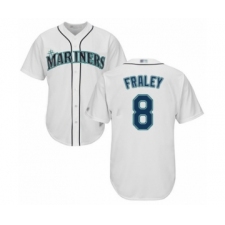 Youth Seattle Mariners #8 Jake Fraley Authentic White Home Cool Base Baseball Player Jersey