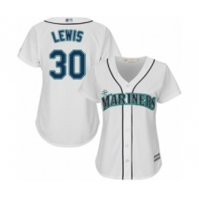 Women's Seattle Mariners #30 Kyle Lewis Authentic White Home Cool Base Baseball Player Jersey