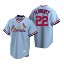 Men's Nike St. Louis Cardinals #22 Jack Flaherty Light Blue Cooperstown Collection Road Stitched Baseball Jersey