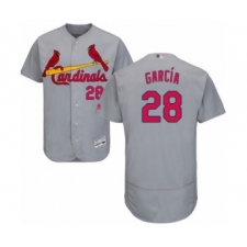 Men's St. Louis Cardinals #28 Adolis Garcia Grey Road Flex Base Authentic Collection Baseball Player Jersey