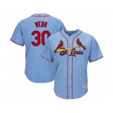Youth St. Louis Cardinals #30 Tyler Webb Authentic Light Blue Alternate Cool Base Baseball Player Jersey