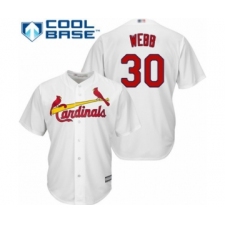 Youth St. Louis Cardinals #30 Tyler Webb Authentic White Home Cool Base Baseball Player Jersey
