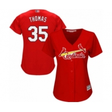 Women's St. Louis Cardinals #35 Lane Thomas Authentic Red Alternate Cool Base Baseball Player Jersey