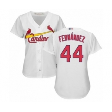 Women's St. Louis Cardinals #44 Junior Fernandez Authentic White Home Cool Base Baseball Player Jersey
