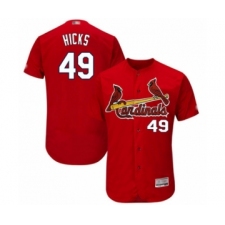 Men's St. Louis Cardinals #49 Jordan Hicks Red Alternate Flex Base Authentic Collection Baseball Player Jersey