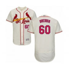 Men's St. Louis Cardinals #60 John Brebbia Cream Alternate Flex Base Authentic Collection Baseball Player Jersey