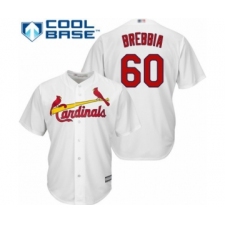 Youth St. Louis Cardinals #60 John Brebbia Authentic White Home Cool Base Baseball Player Jersey