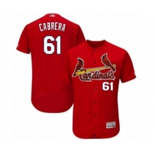 Men's St. Louis Cardinals #61 Genesis Cabrera Red Alternate Flex Base Authentic Collection Baseball Player Jersey