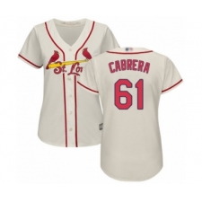 Women's St. Louis Cardinals #61 Genesis Cabrera Authentic Cream Alternate Cool Base Baseball Player Jersey