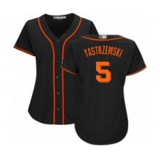 Women's San Francisco Giants #5 Mike Yastrzemski Authentic Black Alternate Cool Base Baseball Player Jersey