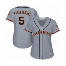 Women's San Francisco Giants #5 Mike Yastrzemski Authentic Grey Road Cool Base Baseball Player Jersey